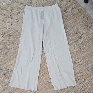 Light Beige Wide-Leg Pants